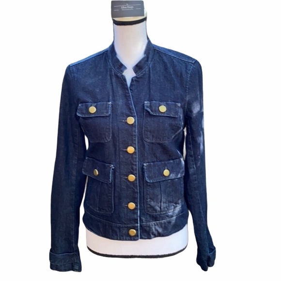 GAP Jackets & Blazers - GAP Military Cadet Denim Jean Jacket